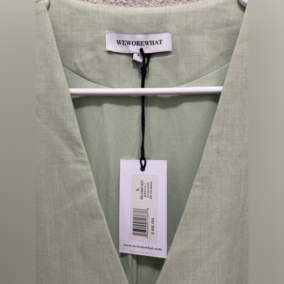 WEWOREWHAT Relaxed Vest in Fog Green NWT Large - Picture 3 of 8